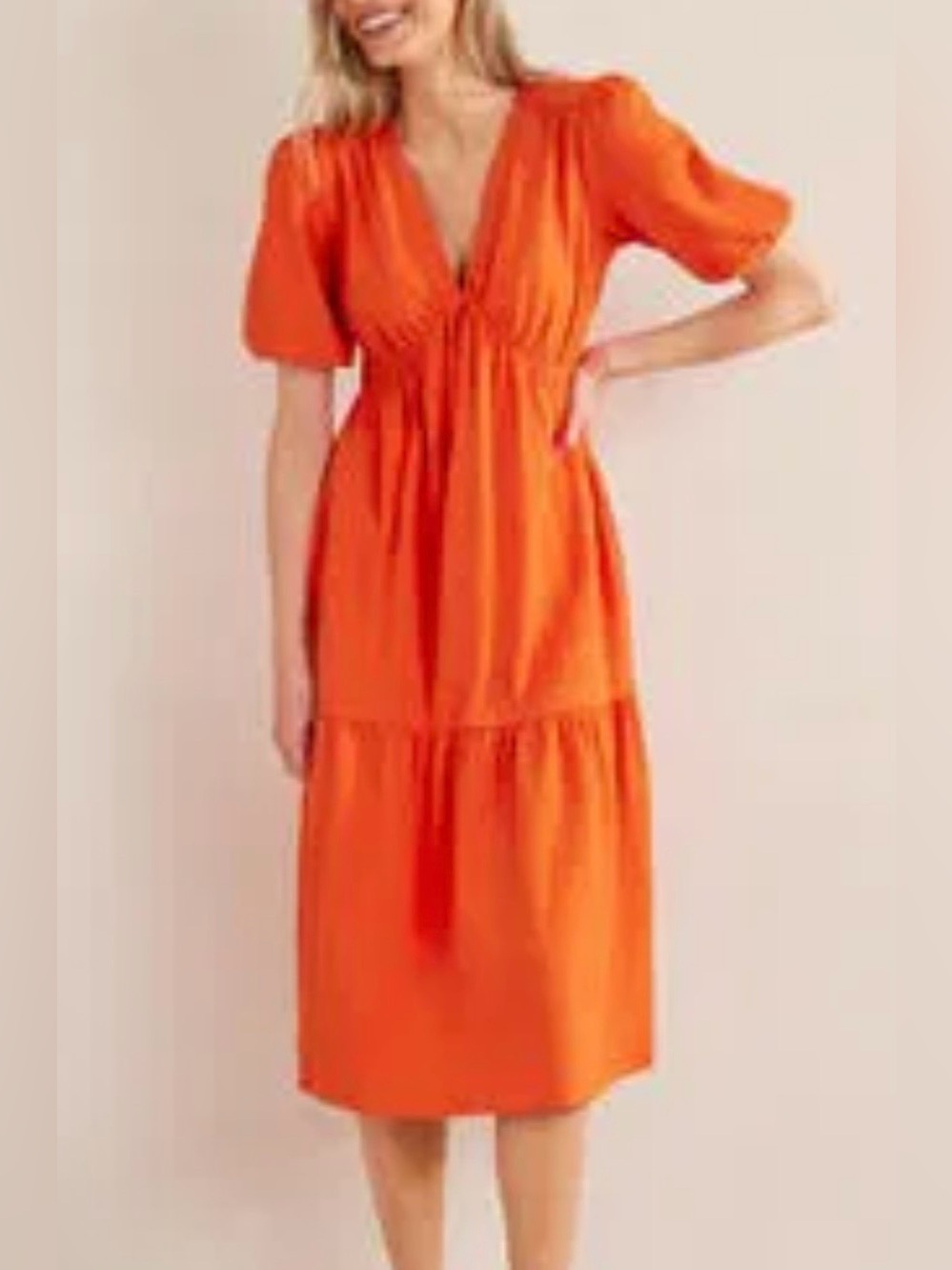 Boden Jersey Seersucker Tiered Plus Dress - Picture 2 of 9